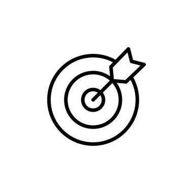 Hedef simge logosu tasarımı. hedef simge vektörü. hedef pazarlama işareti ve sembol