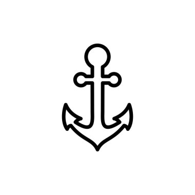 Çapa simgesi logo tasarımı. Çapa işareti ve sembol. Çapa deniz simgesi.