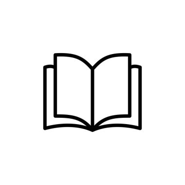 Kitap simgesi logosu tasarımı. Açık kitap işareti ve sembol. Kitap simgesi