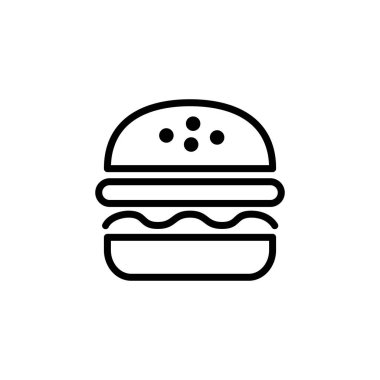 Burger ikon logo tasarımı. Hamburger ve sembol. hamburger