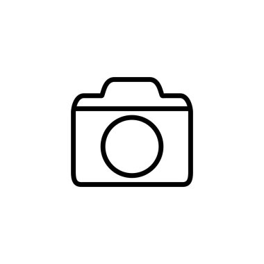 Kamera simgesi logosu tasarımı. Fotoğraf makinesi işareti ve sembol. fotoğrafçılık simgesi.