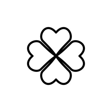 Yonca simgesi logosu tasarımı. Yonca işareti ve sembol. dört yapraklı yonca simgesi.