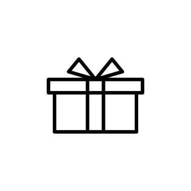 Hediye simgesi logosu tasarımı. Hediye işareti ve sembol. doğum günü hediyesi