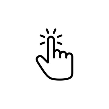 El imleç simgesi logosu tasarımı. İmleç işareti ve sembol. el imleç simgesi clik
