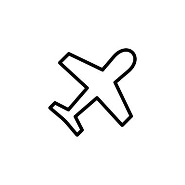 Uçak ikonu logosu tasarımı. Uçak işareti ve sembol. Uçuş taşıma sembolü. Seyahat işareti. uçak.