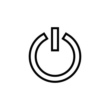 Güç simgesi logosu tasarımı. Güç Anahtarı işareti ve sembolü. Elektrik gücü.