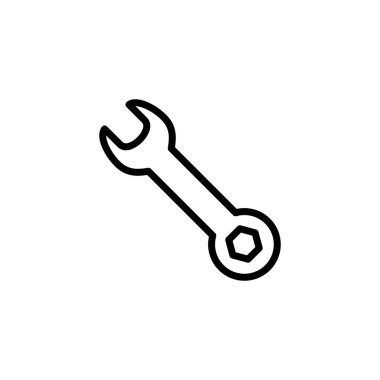 Anahtar simgesi logosu tasarımı. Tamir ikonu. araç işareti ve sembol