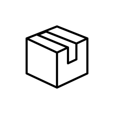 Kutu simgesi logosu tasarımı. kutu işareti ve sembol, paket, paket