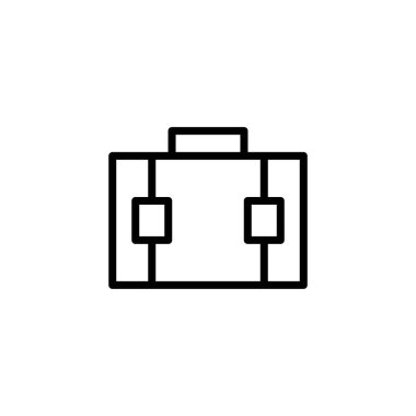 Evrak çantası simgesi logosu tasarımı. Bavul işareti ve sembol. bagaj sembolü.