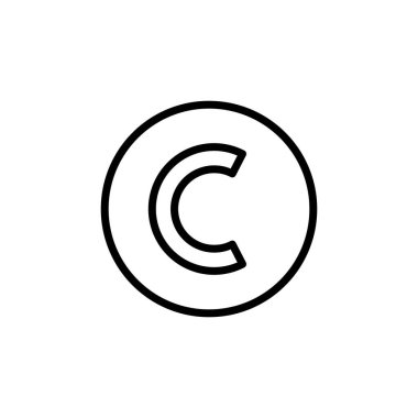 Telif hakkı simgesi logosu tasarımı. telif hakkı işareti ve sembol