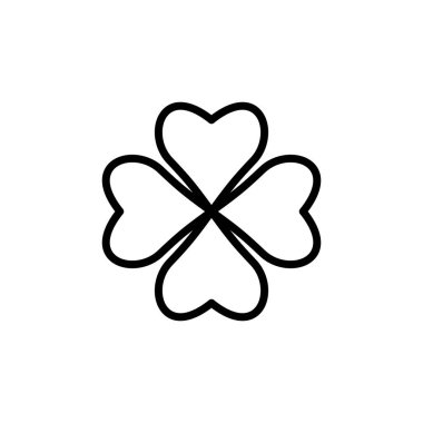 Yonca simgesi logosu tasarımı. Yonca işareti ve sembol. dört yapraklı yonca simgesi.