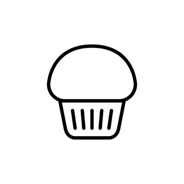 Kek ikonu logosu tasarımı. Kap kek işareti ve sembol