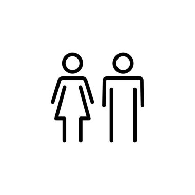 Erkek ve kadın simge logosu tasarımı. Erkek ve dişi işareti ve sembol. Kızlar ve oğlanlar