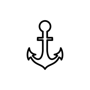 Çapa simgesi logo tasarımı. Çapa işareti ve sembol. Çapa deniz simgesi.