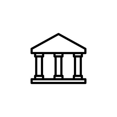 Banka simgesi logosu tasarımı. Banka işareti ve sembol, müze, üniversite