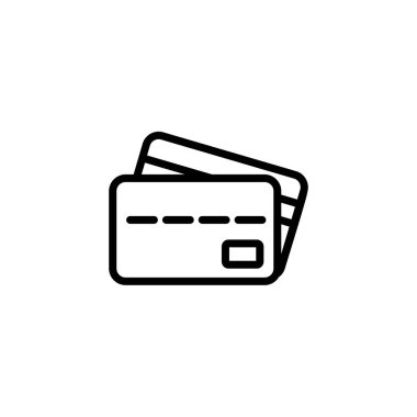 Kredi kartı simgesi logosu tasarımı. Kredi kartı ödeme imzası ve sembolü