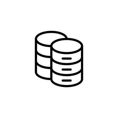 Veritabanı simgesi logo tasarımı. veritabanı işareti ve sembolü