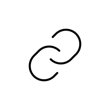 Bağlantı simgesi logosu tasarımı. Hiper bağlantı zinciri işareti ve sembolü