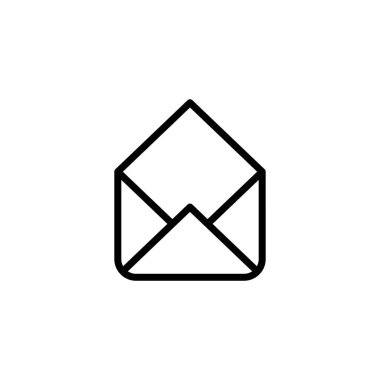 Posta simgesi logosu tasarımı. e-posta işareti ve sembol. E- posta simgesi. Zarf simgesi