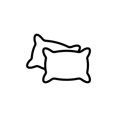 Yastık simgesi logosu tasarımı. Yastık işareti ve sembol. Rahat yumuşacık yastık.