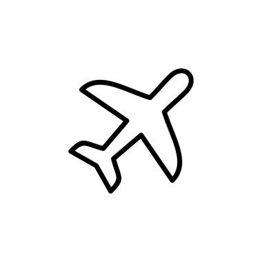 Uçak ikonu logosu tasarımı. Uçak işareti ve sembol. Uçuş taşıma sembolü. Seyahat işareti. uçak.