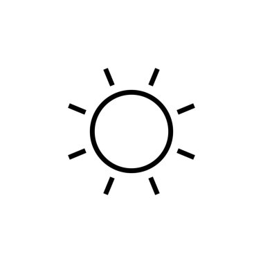 Güneş simgesi logosu tasarımı. Parlaklık işareti ve sembol