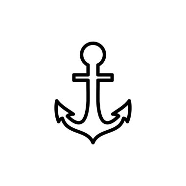 Çapa simgesi logo tasarımı. Çapa işareti ve sembol. Çapa deniz simgesi.