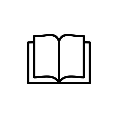 Kitap simgesi logosu tasarımı. Açık kitap işareti ve sembol. Kitap simgesi