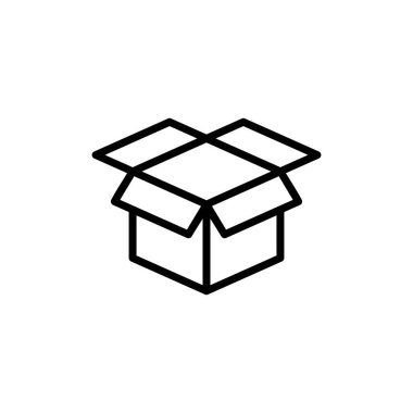 Kutu simgesi logosu tasarımı. kutu işareti ve sembol, paket, paket