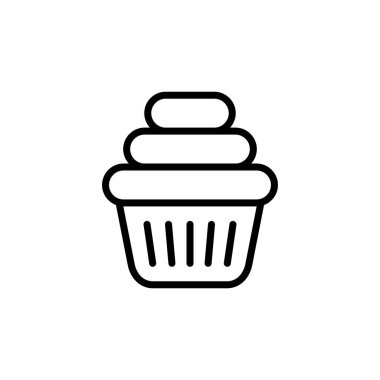 Kek ikonu logosu tasarımı. Kap kek işareti ve sembol