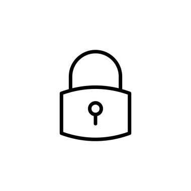 Simge logo tasarımını kilitle. Asma kilit işareti ve sembol. Şifreleme simgesi. Güvenlik sembolü