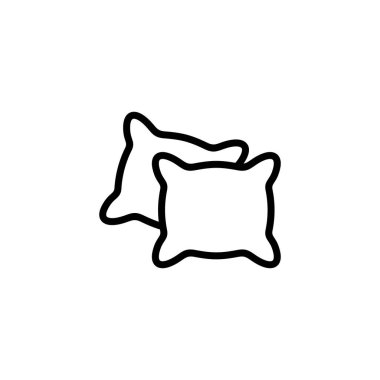 Yastık simgesi logosu tasarımı. Yastık işareti ve sembol. Rahat yumuşacık yastık.