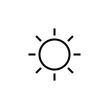 Güneş simgesi logosu tasarımı. Parlaklık işareti ve sembol