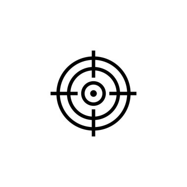 Hedef simge logosu tasarımı. hedef simge vektörü. hedef pazarlama işareti ve sembol