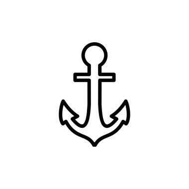 Çapa simgesi logo tasarımı. Çapa işareti ve sembol. Çapa deniz simgesi.