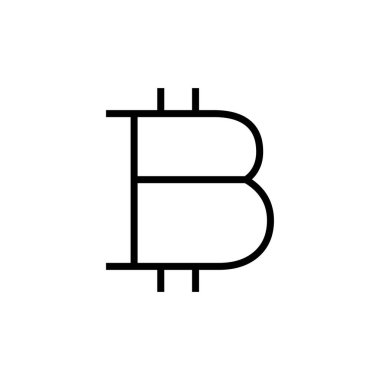 Bitcoin simge logosu tasarımı. Bitcoin işareti ve sembol. ödeme sembolü. şifreleme para birimi logosu