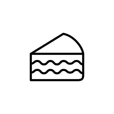 Pasta simgesi logosu tasarımı. Pasta işareti ve sembol. Doğum günü pastası simgesi