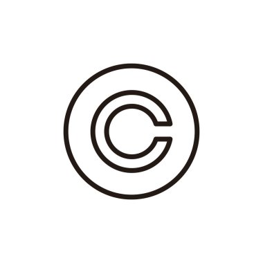 Telif hakkı simgesi logosu tasarımı. telif hakkı işareti ve sembol