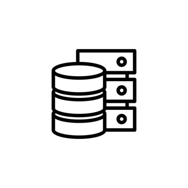 Veritabanı simgesi logo tasarımı. veritabanı işareti ve sembolü