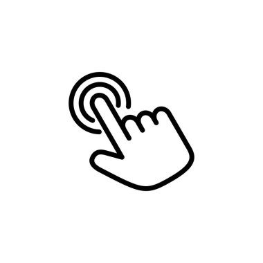 El tıklama simgesi logosu tasarımı. İşaret ve sembol. el imleç simgesi