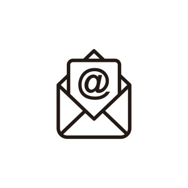 Posta simgesi logosu tasarımı. e-posta işareti ve sembol. E- posta simgesi. Zarf simgesi