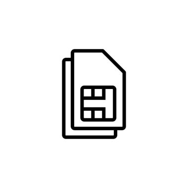 Sim kart simgesi logo tasarımı. çift sim kart işareti ve sembol