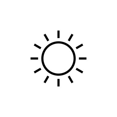 Güneş simgesi logosu tasarımı. Parlaklık işareti ve sembol