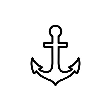 Çapa simgesi logo tasarımı. Çapa işareti ve sembol. Çapa deniz simgesi.