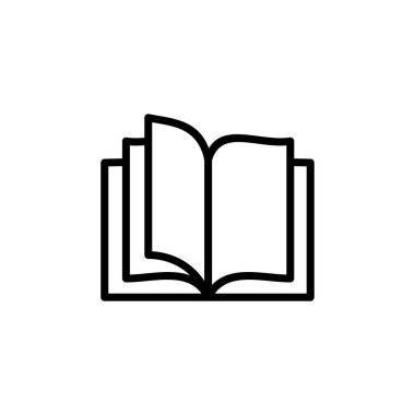 Kitap simgesi logosu tasarımı. Açık kitap işareti ve sembol. Kitap simgesi