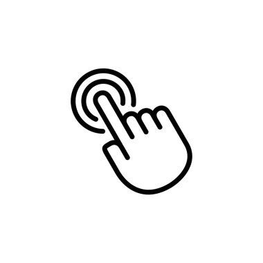 El tıklama simgesi logosu tasarımı. İşaret ve sembol. el imleç simgesi