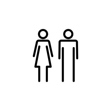 Erkek ve kadın simge logosu tasarımı. Erkek ve dişi işareti ve sembol. Kızlar ve oğlanlar