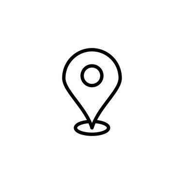 Pin simgesi logo tasarımı. Yer işareti ve sembol. hedef simgesi. harita iğnesi