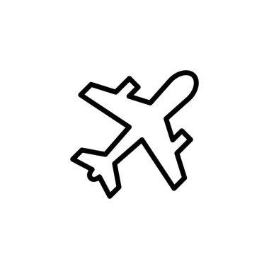 Uçak ikonu logosu tasarımı. Uçak işareti ve sembol. Uçuş taşıma sembolü. Seyahat işareti. uçak.