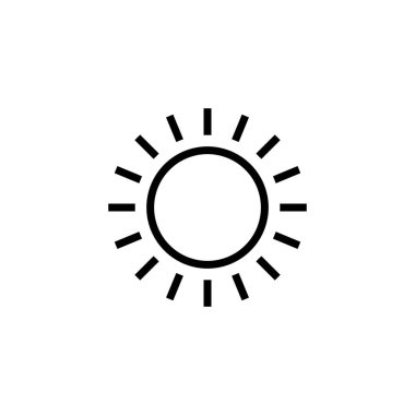 Güneş simgesi logosu tasarımı. Parlaklık işareti ve sembol